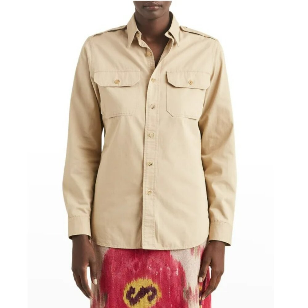 Ralph Lauren Collection Long-Sleeve Cotton Military Shirt